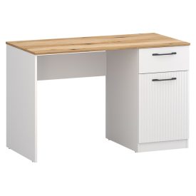 PC asztal, fehér/evoke tölgy, VELIS 1D1S/120